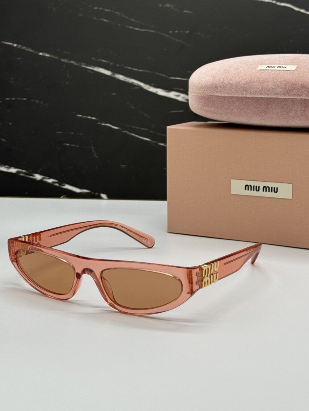 NEW MIU MIU MU07ZS 14T07V SUNGLASSES TULIP TRANSPARENT WOMEN MU 07ZS 14T07V, SMU